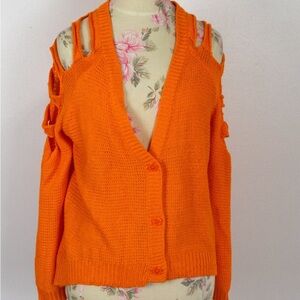 Love By Design Orange Cut-Out Cardigan